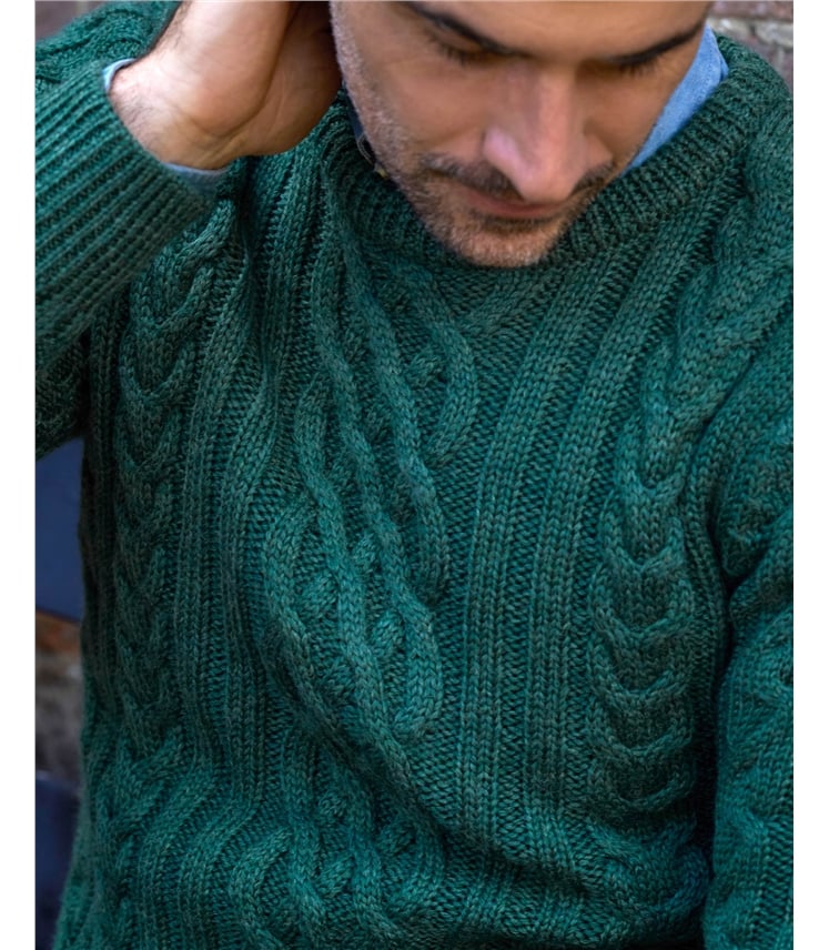 Pure Wool Aran Knitted Jumper