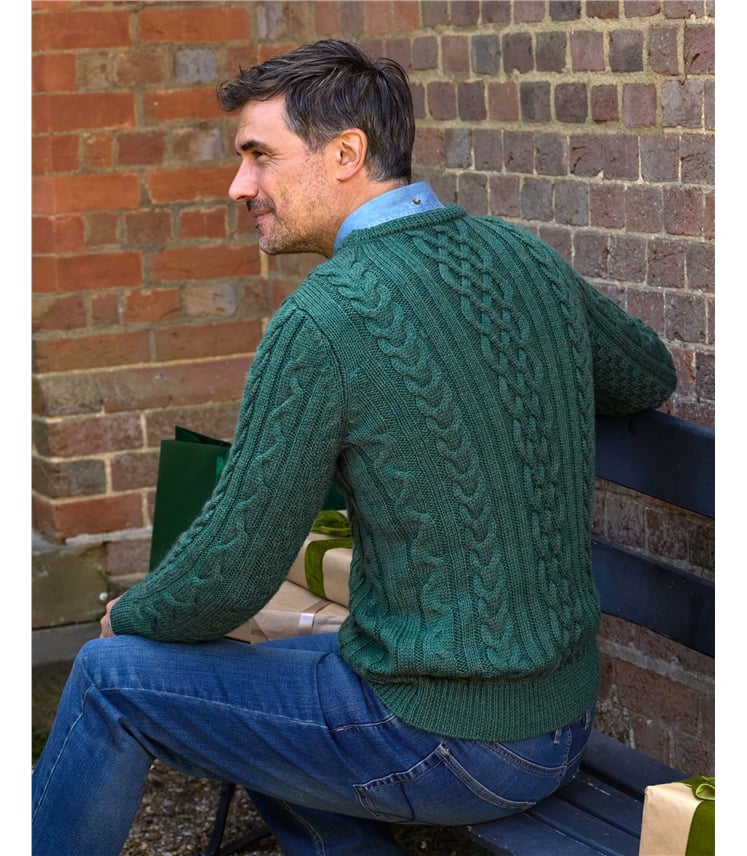 Pure Wool Aran Knitted Jumper