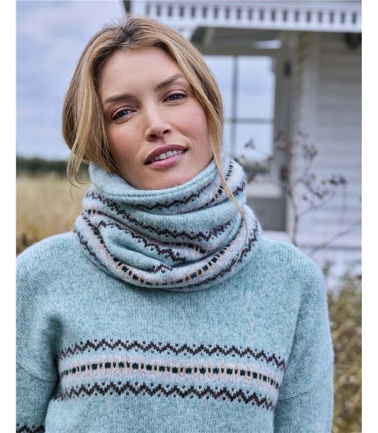 Womens Lambswool Fairisle Snood