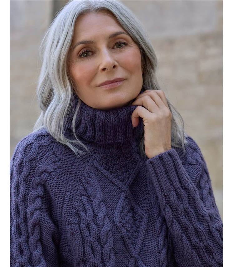 Pure Wool Polo Neck Jumper