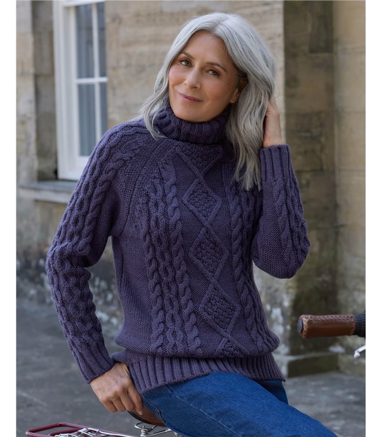 Pure Wool Polo Neck Jumper