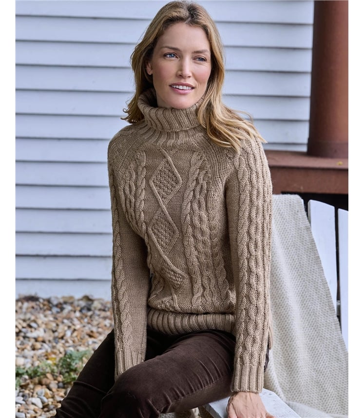 Pure Wool Polo Neck Jumper