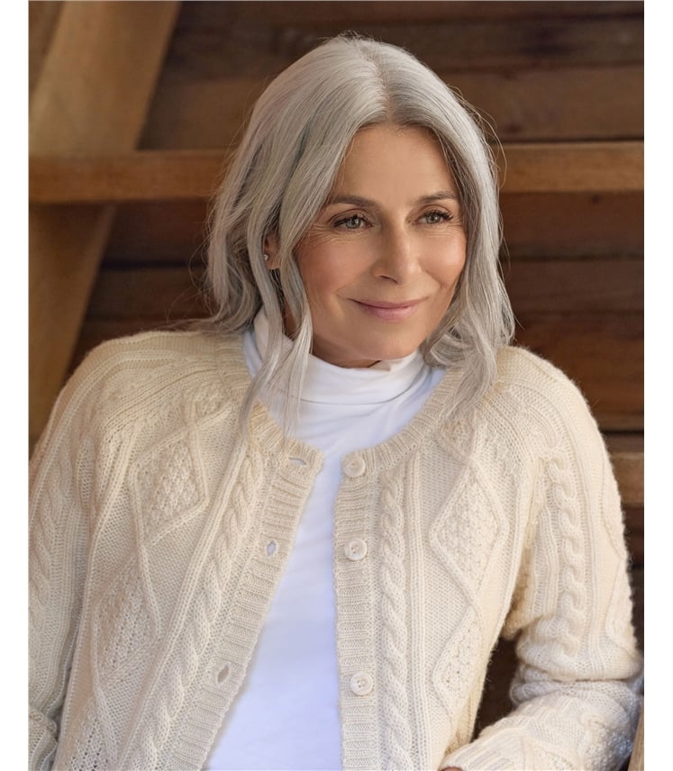Cable Button Through Cardigan