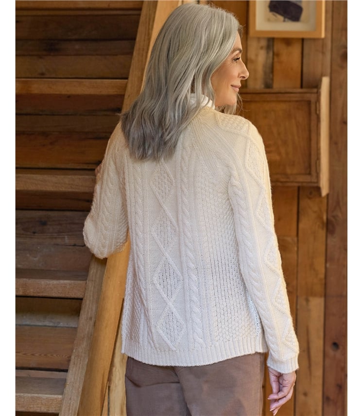 Cable Button Through Cardigan