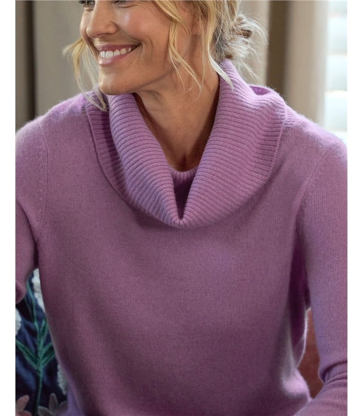 Pure Cashmere Cowl Neck Jumper