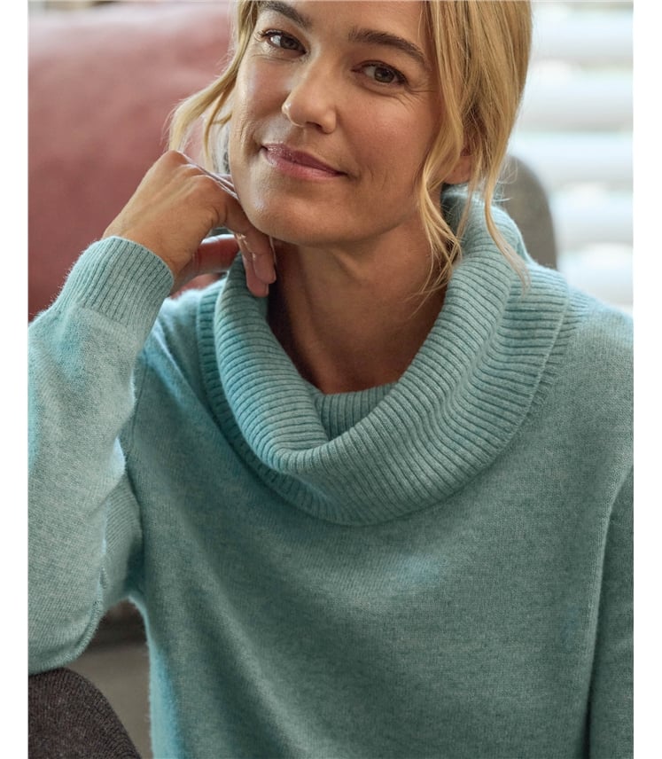 Pure Cashmere Cowl Neck Jumper
