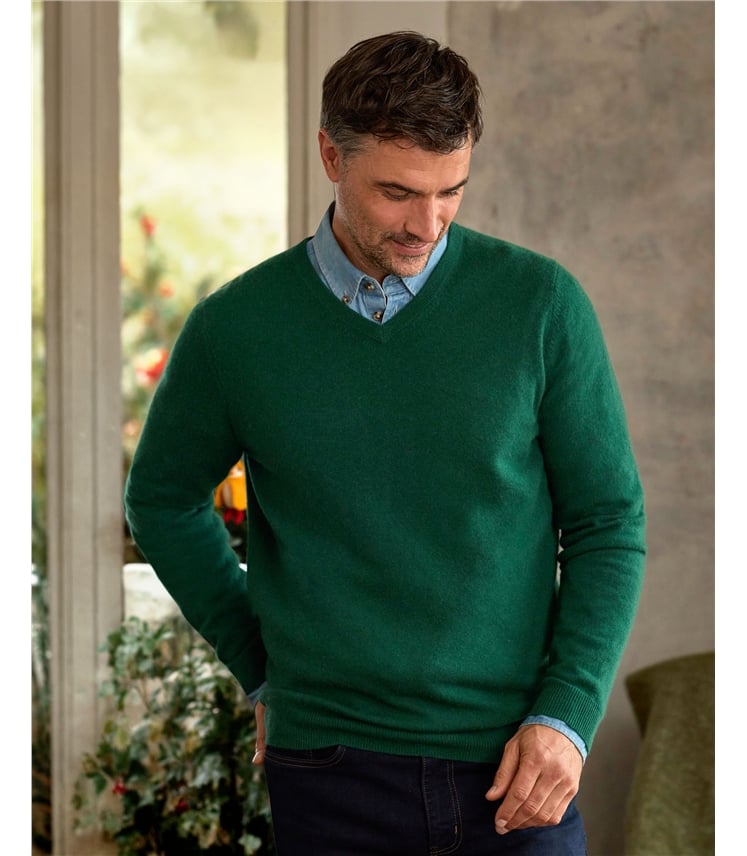 Pure Cashmere V Neck Jumper