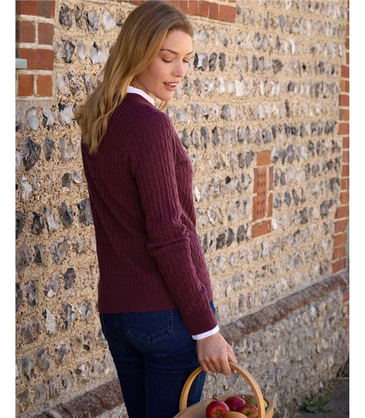 Cashmere Merino Cable Crew Neck Jumper