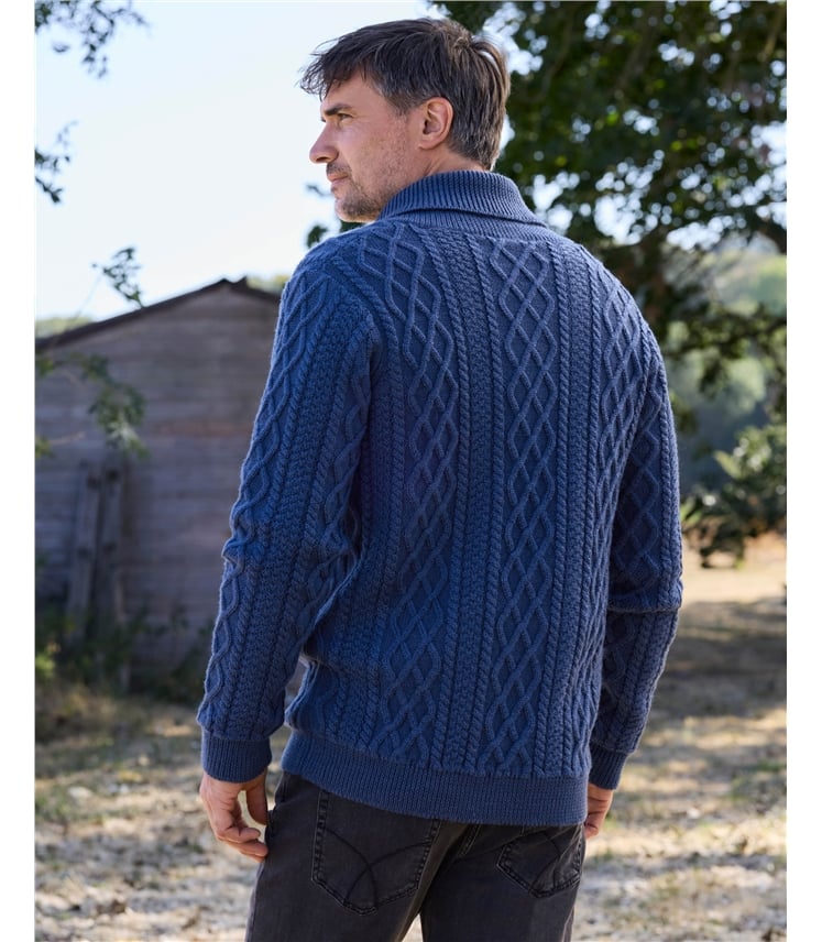 Pure Wool Shawl Collar Jumper