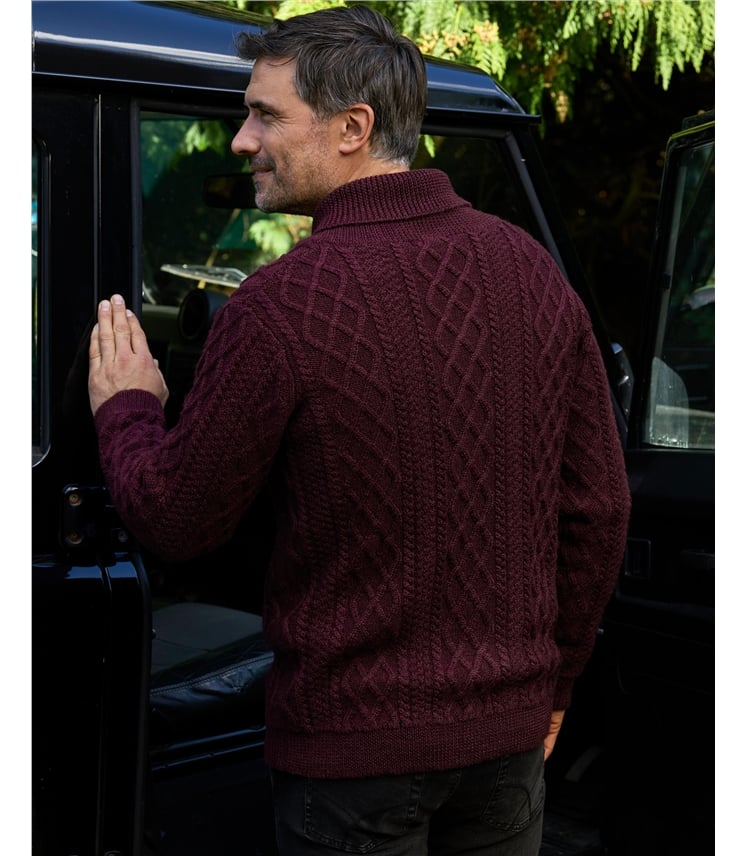 Pure Wool Shawl Collar Jumper