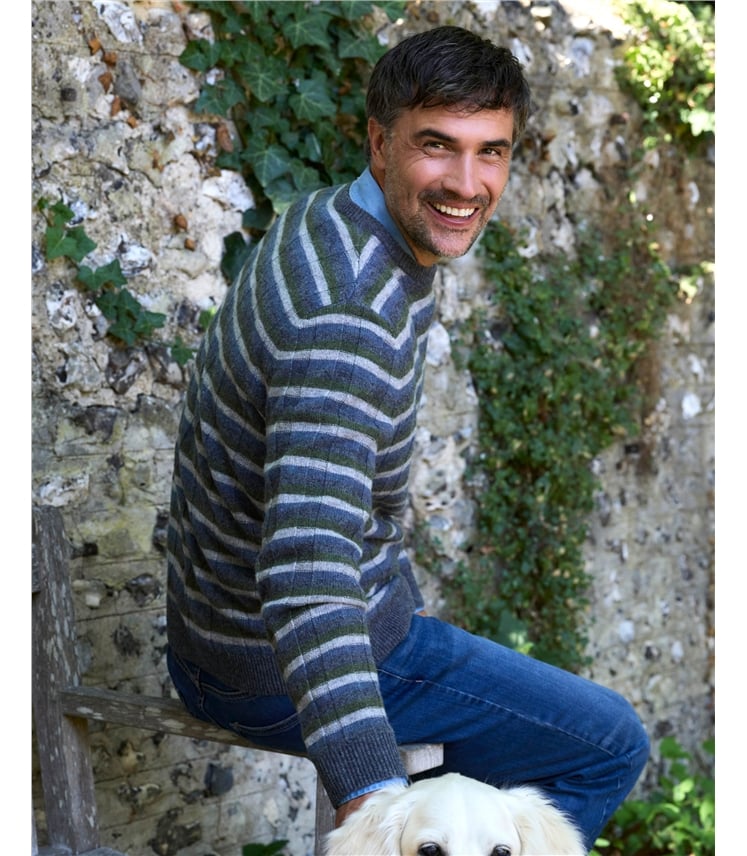 Mens Ribbed Stripe Jumper