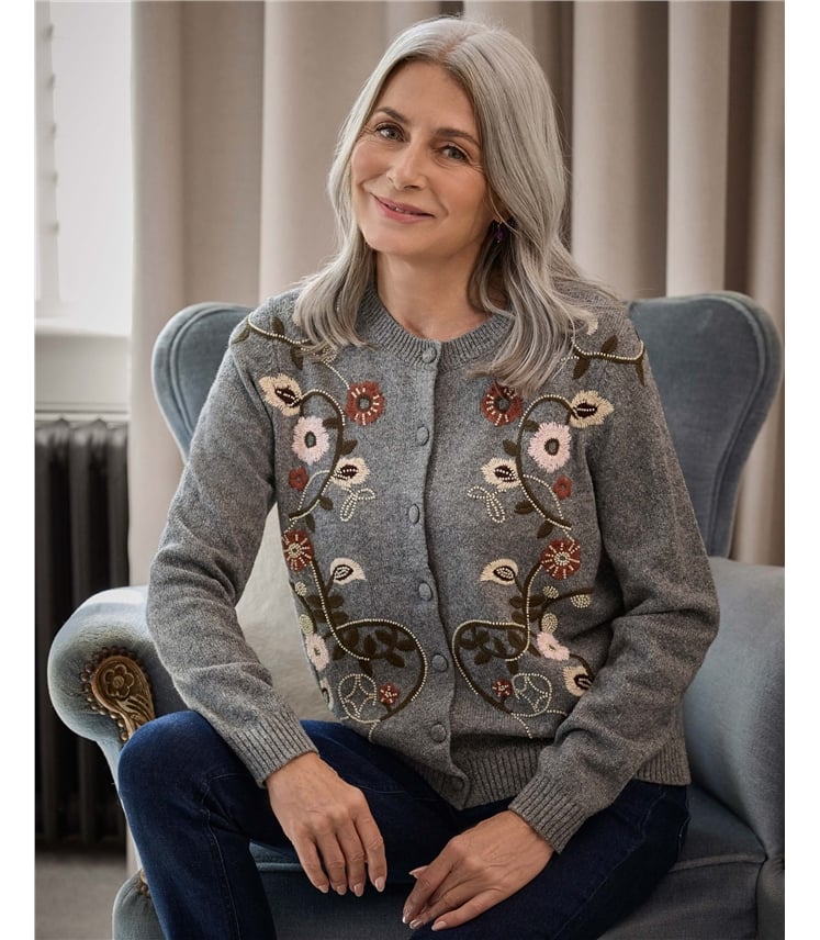Floral Embroidered Cardi