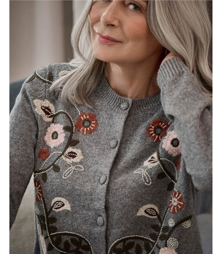 Floral Embroidered Cardi