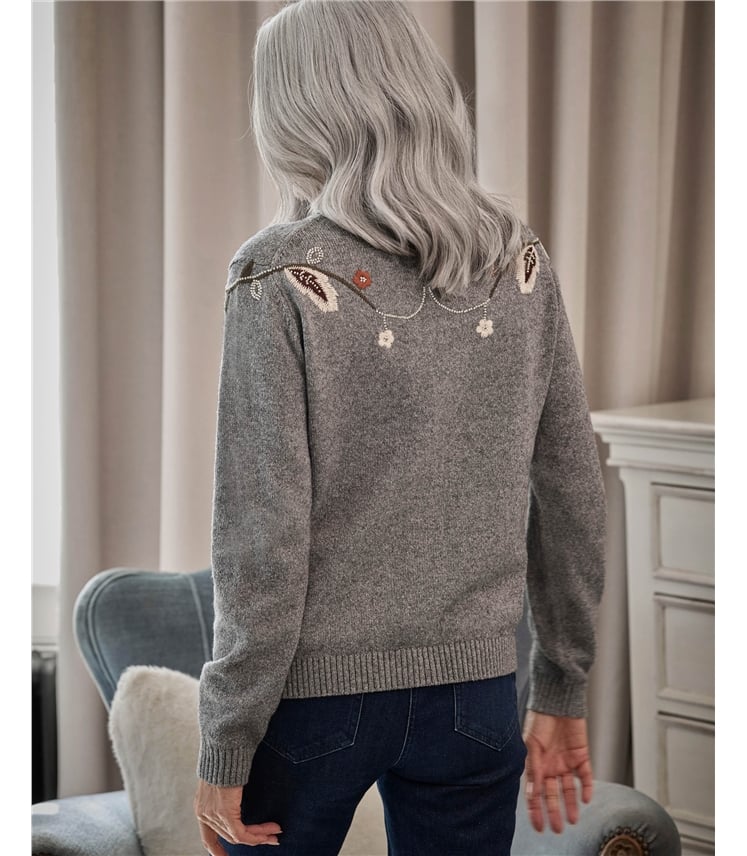 Floral Embroidered Cardi