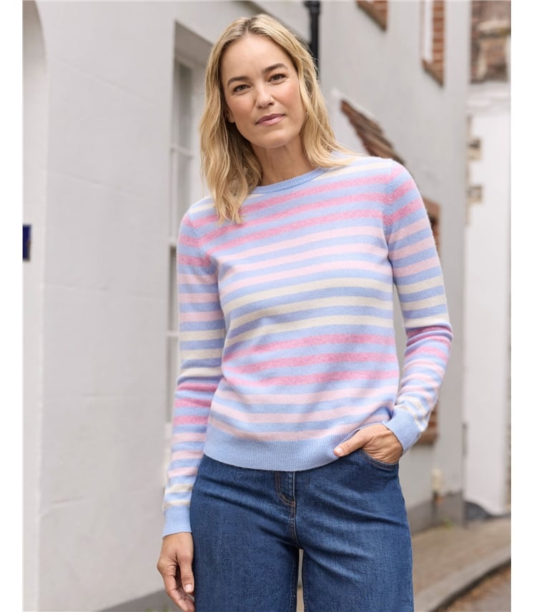 Cashmere and Merino Crew Neck Knitted Jumper
