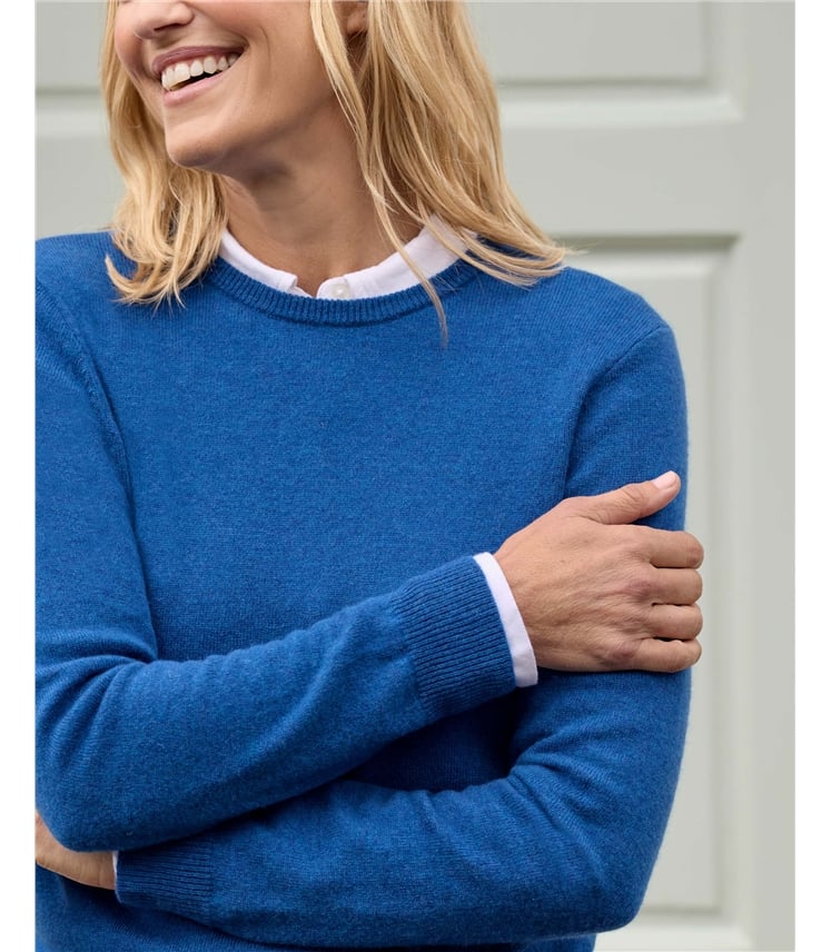 Cashmere and Merino Crew Neck Knitted Jumper