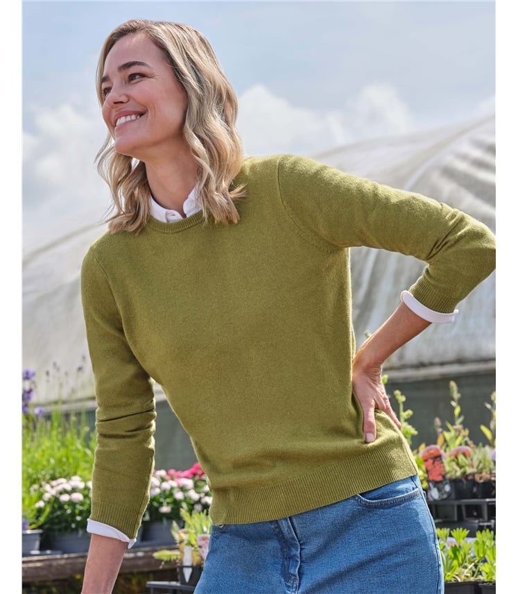 Cashmere and Merino Crew Neck Knitted Jumper