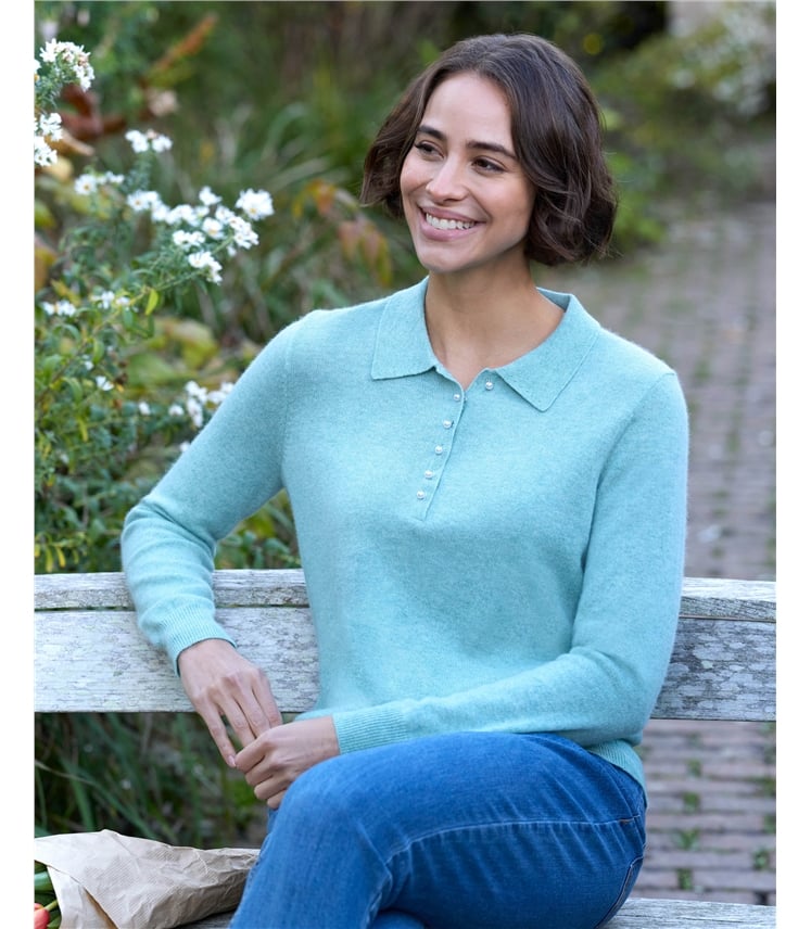 Cashmere and Merino Knitted Polo Shirt