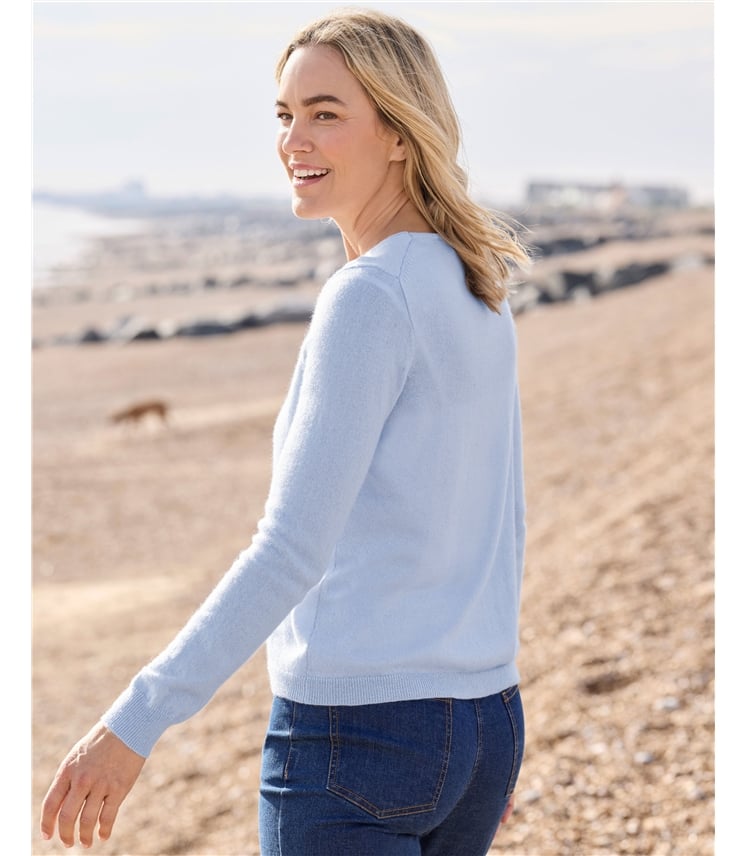 Cashmere Merino Classic V Neck Cardigan