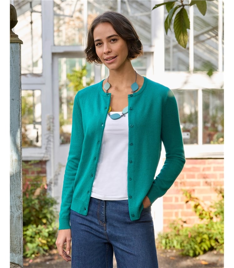 Cashmere Merino Crew Neck Cardigan