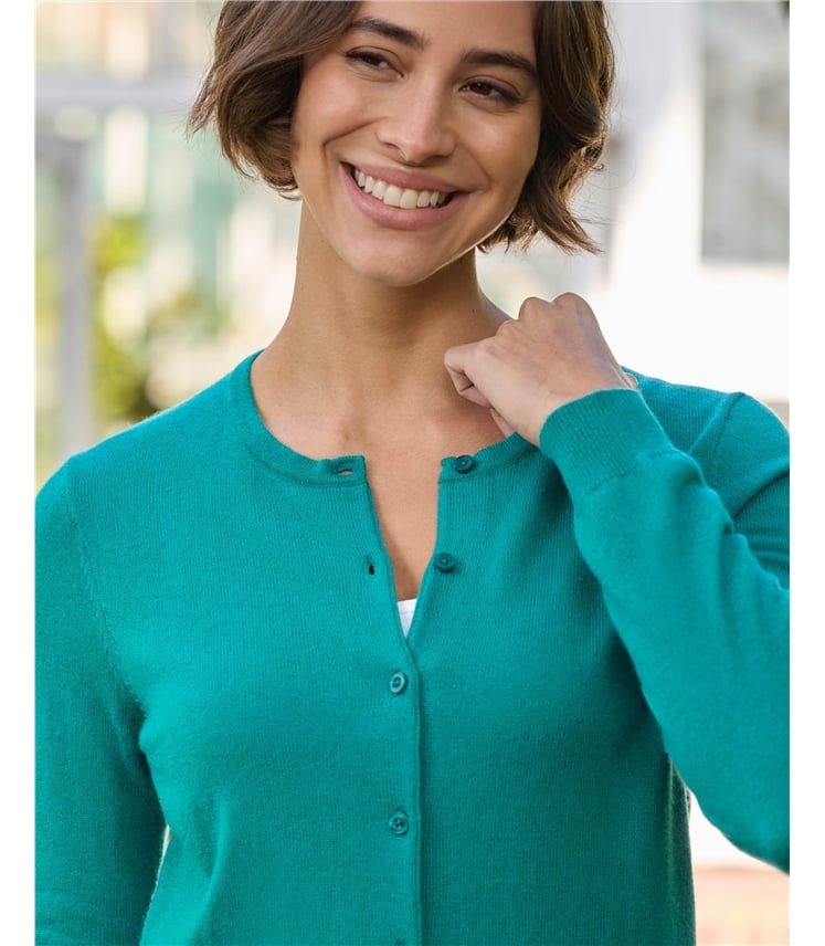 Cashmere Merino Crew Neck Cardigan
