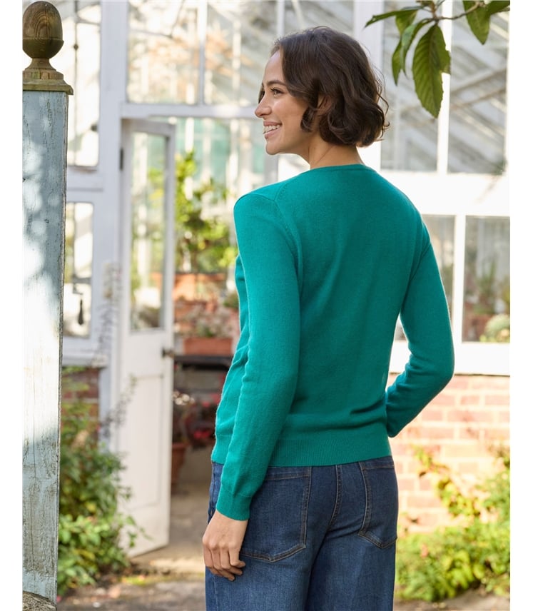 Cashmere Merino Crew Neck Cardigan