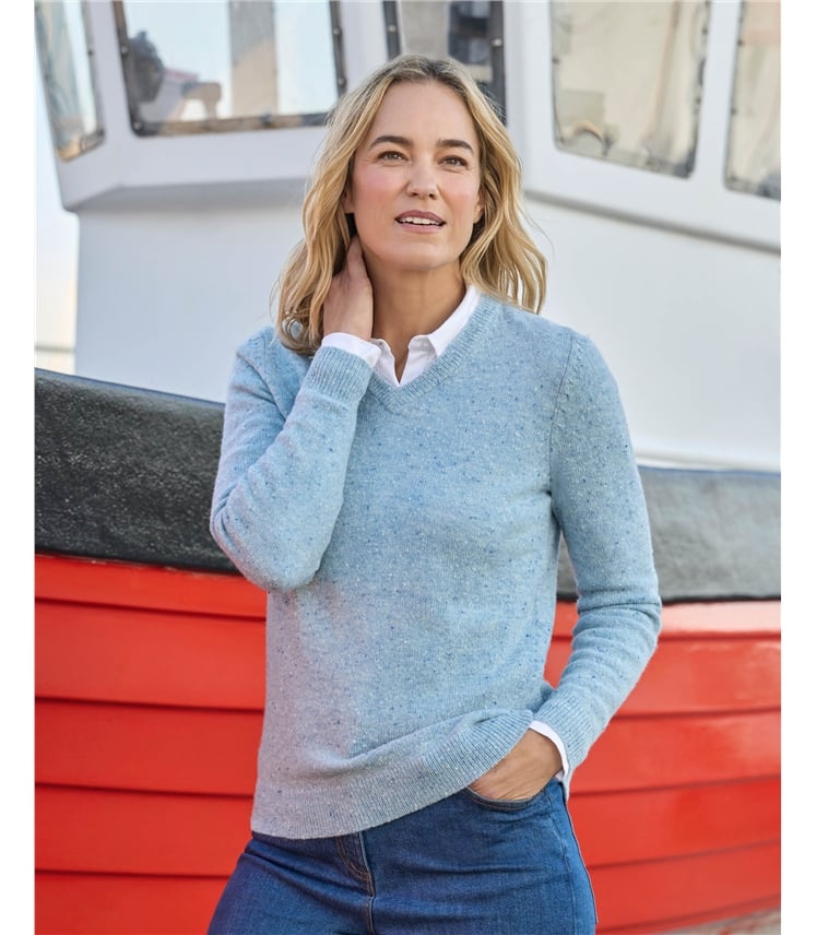 Womens Lambswool V Neck Jumper
