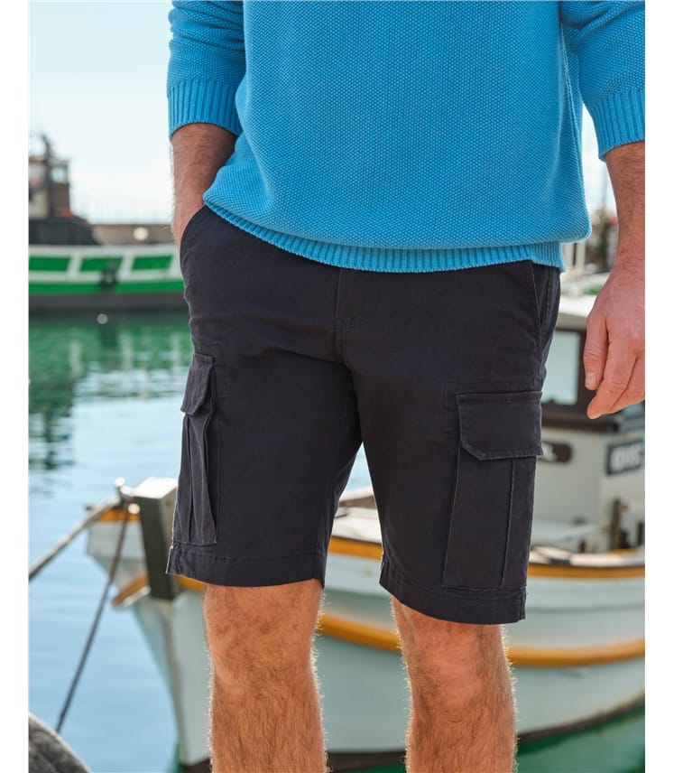 Navy | Carleton Cargo Shorts | WoolOvers UK