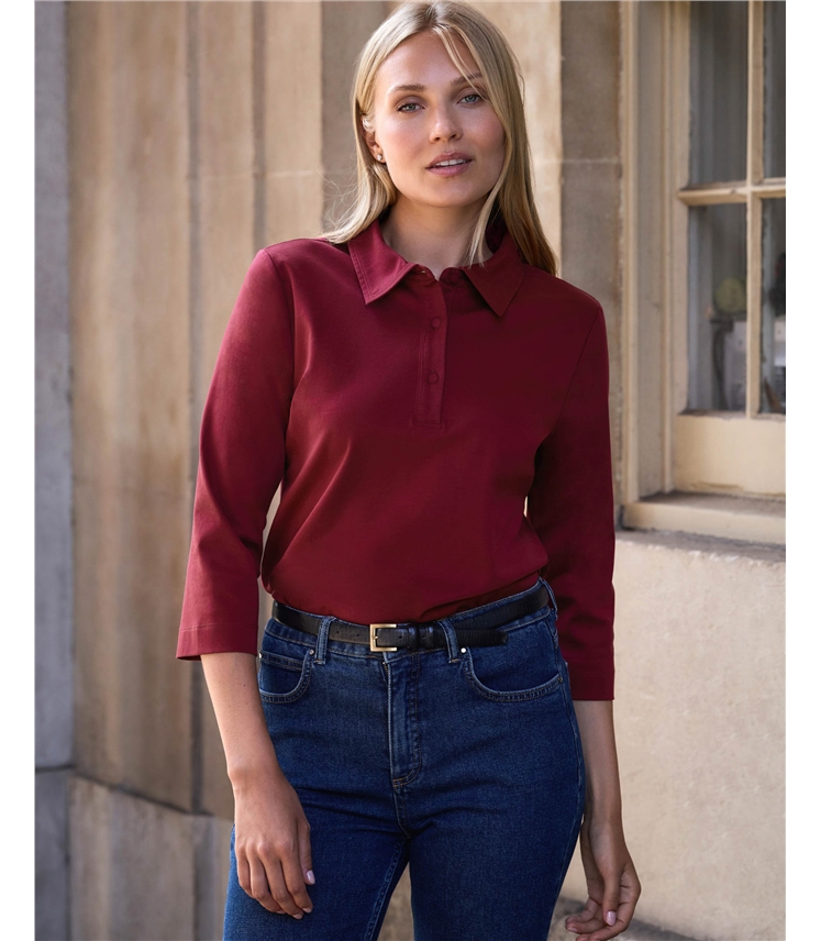 Jersey Polo Top