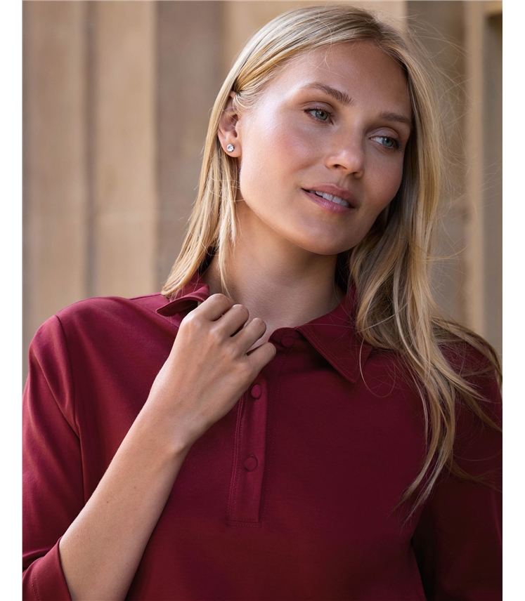 Jersey Polo Top