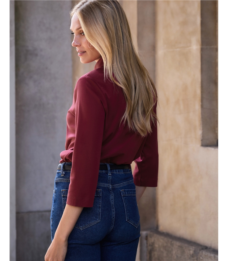 Jersey Polo Top