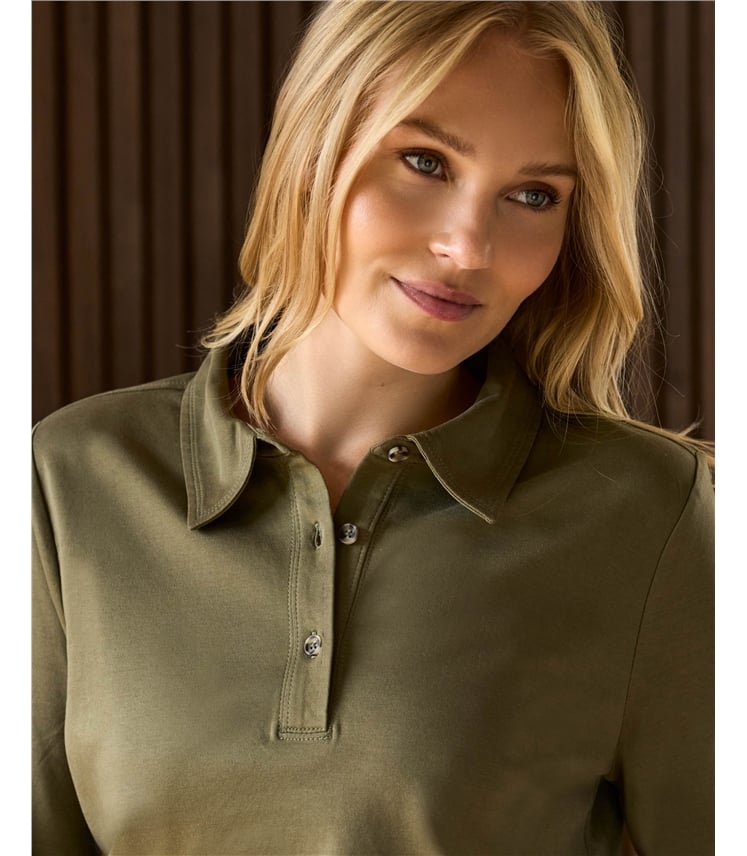 Jersey Polo Top