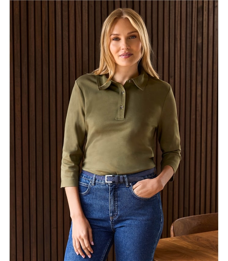 Jersey Polo Top