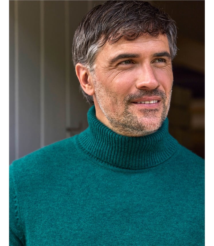 Cashmere and Merino Polo Neck Jumper