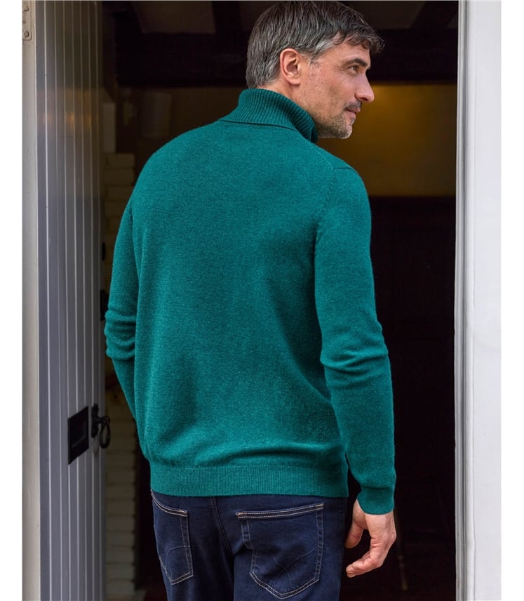 Cashmere and Merino Polo Neck Jumper