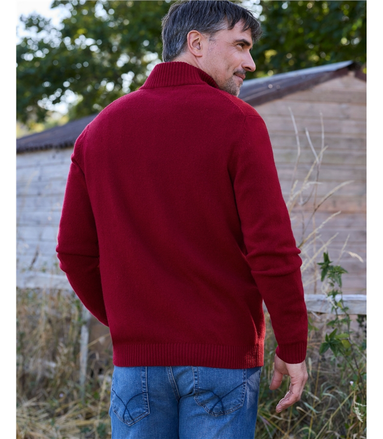 Mens Lambswool Zip Neck Jumper