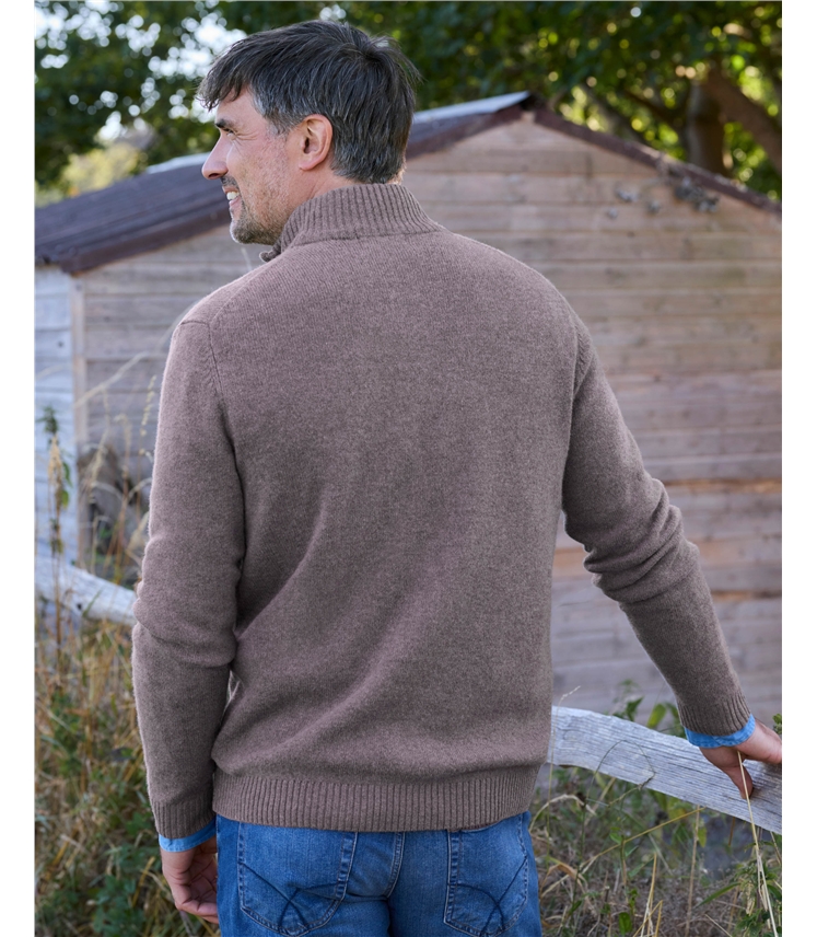 Mens Lambswool Zip Neck Jumper