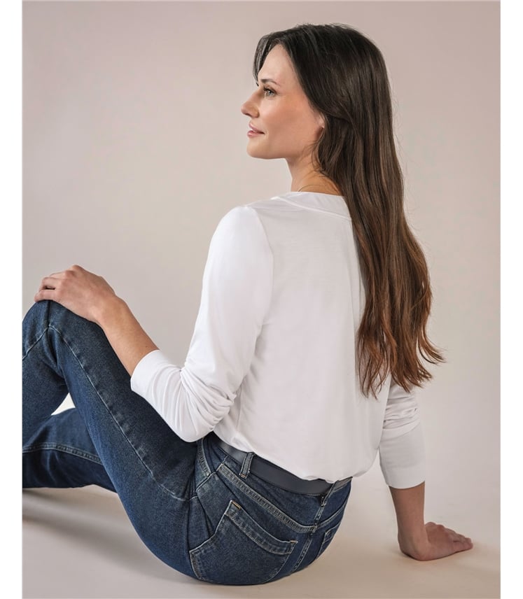 Super Soft Panel V Neck Jersey Top