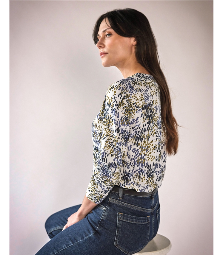 Super Soft Panel V Neck Jersey Top
