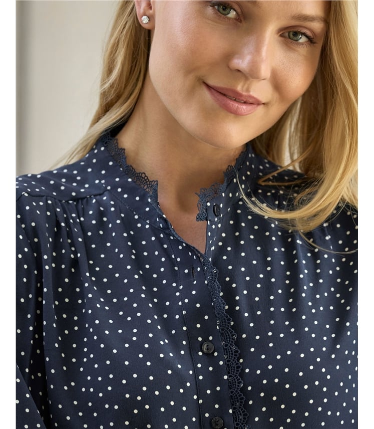 Silk Lace Frill Shirt