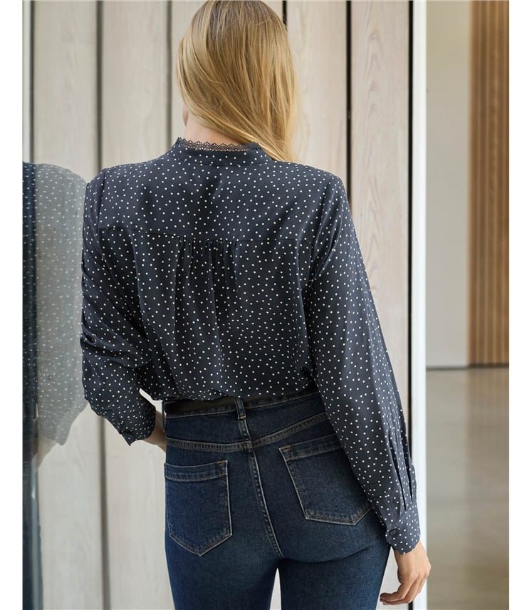 Silk Lace Frill Shirt
