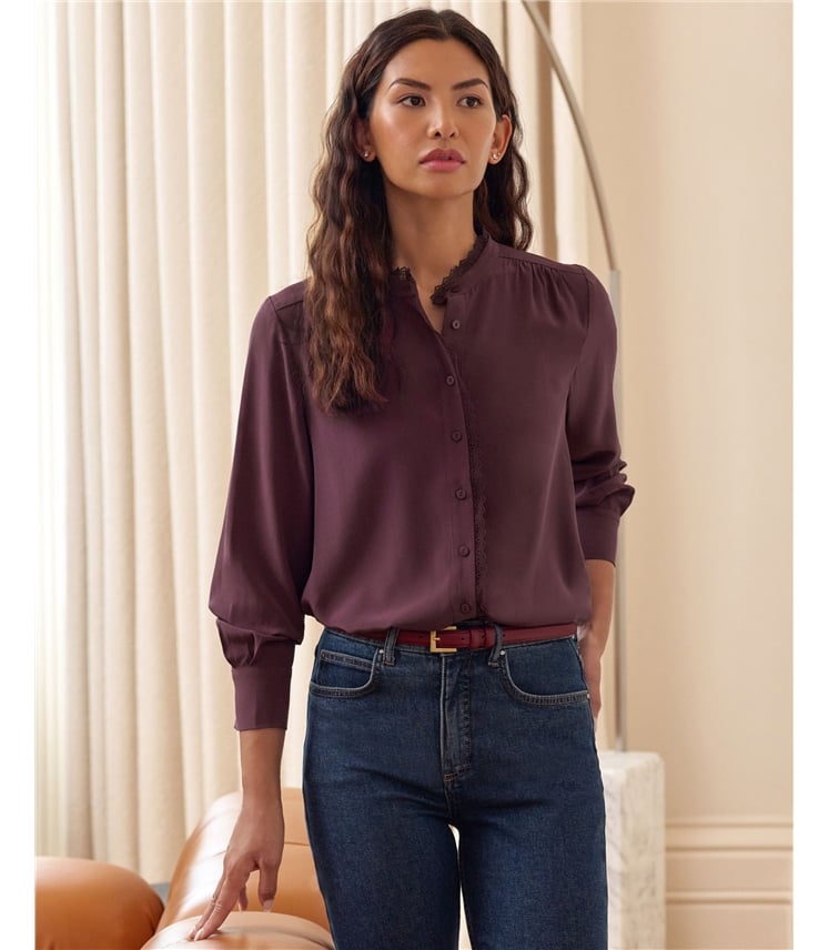 Silk Lace Frill Shirt