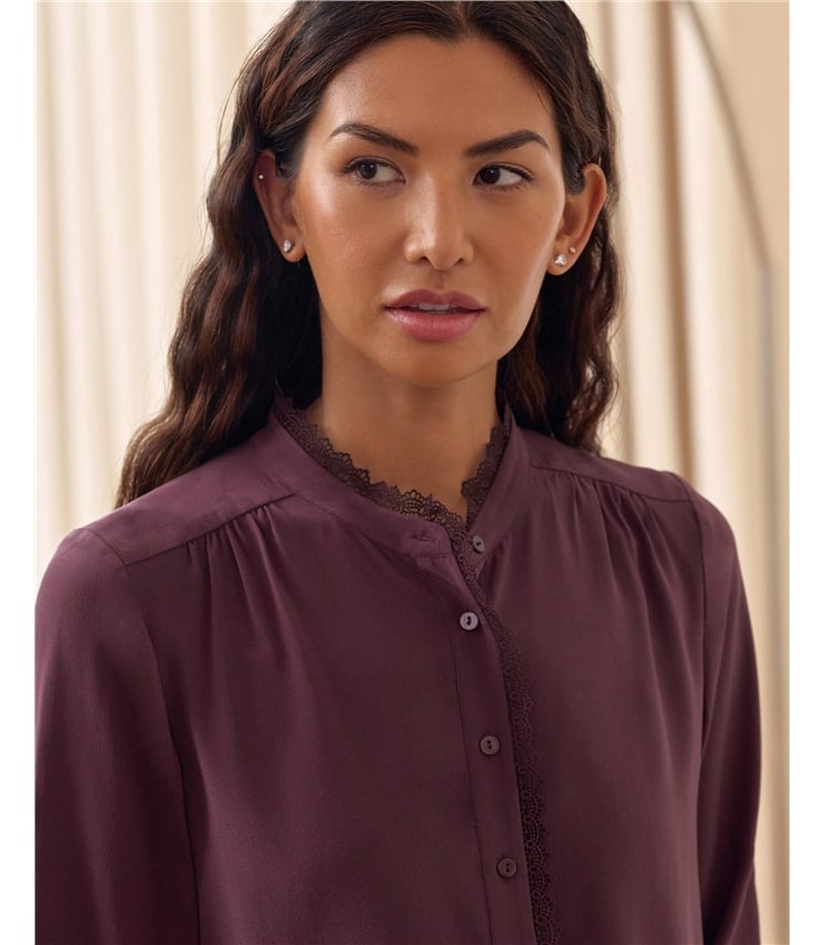 Silk Lace Frill Shirt