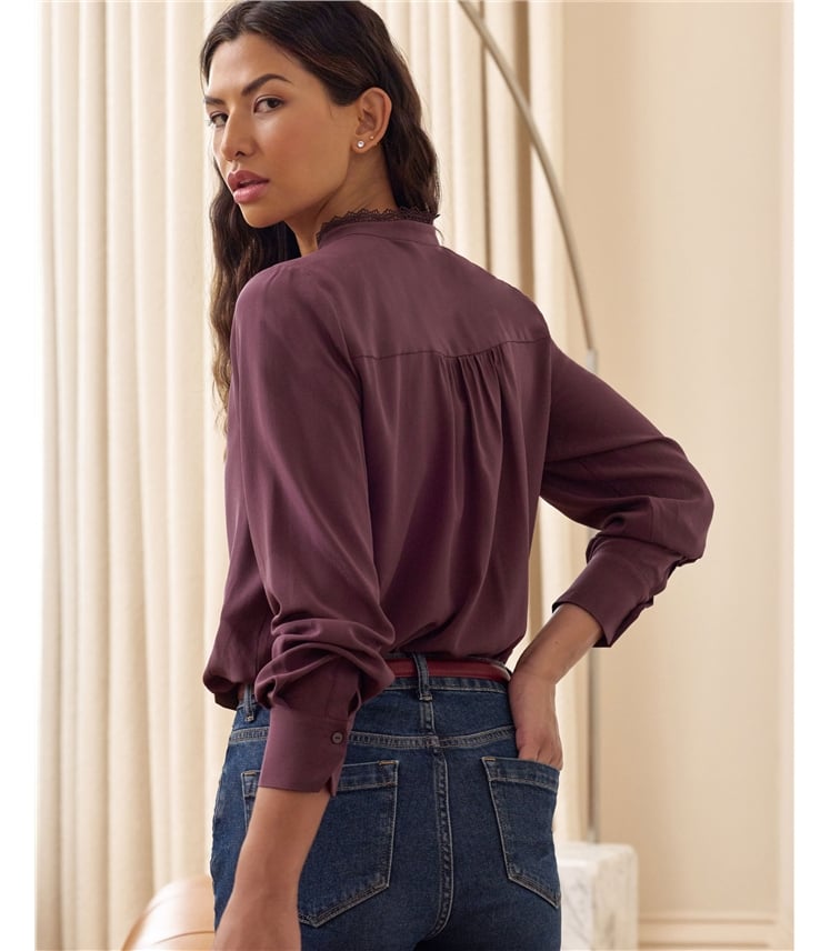 Silk Lace Frill Shirt