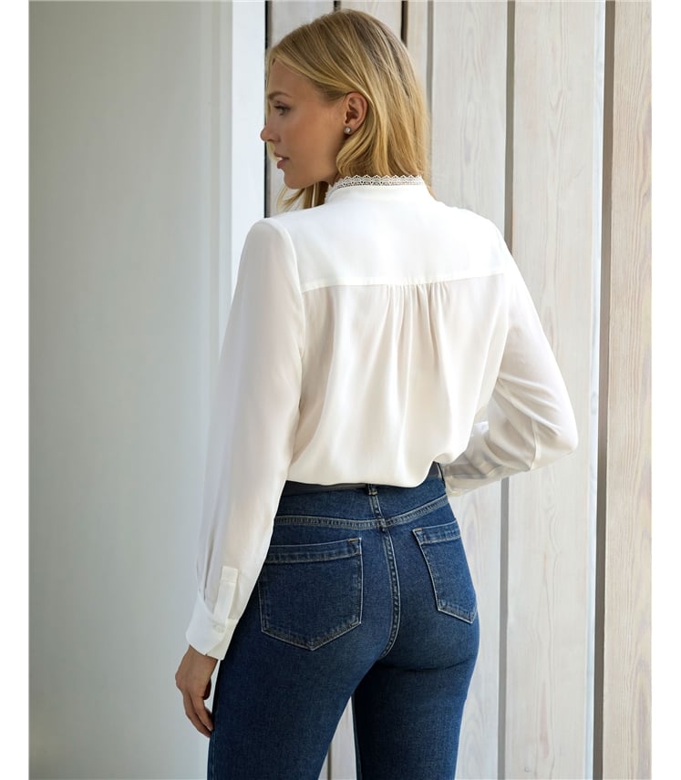Silk Lace Frill Shirt