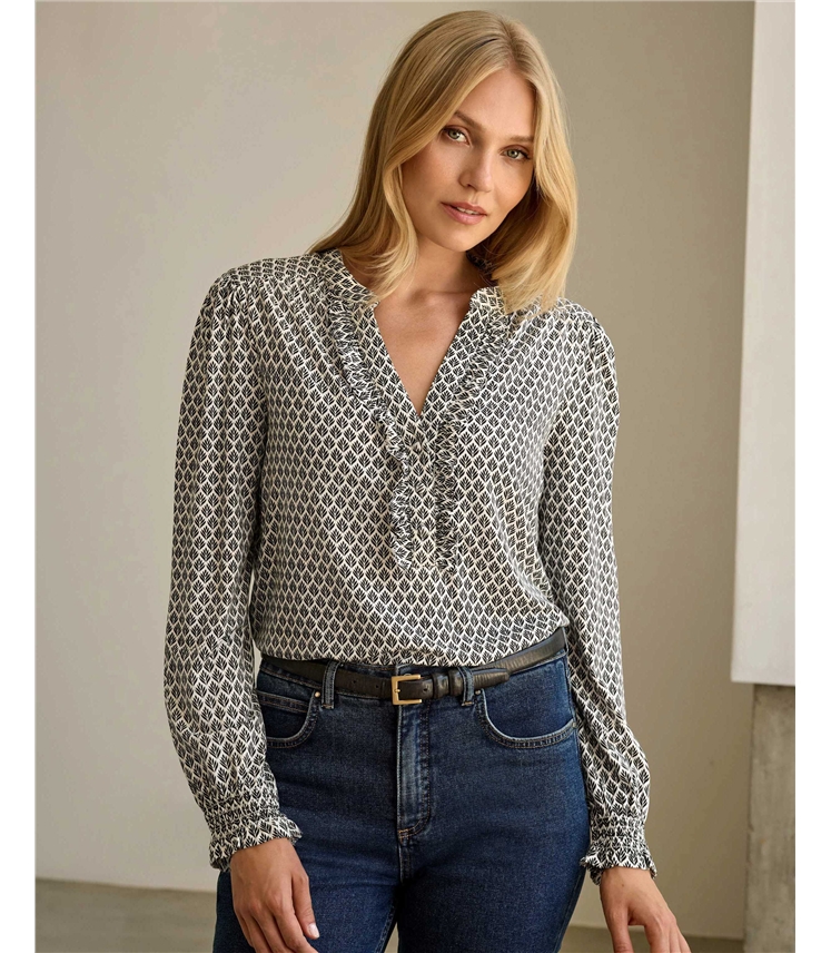Frill Button Blouse