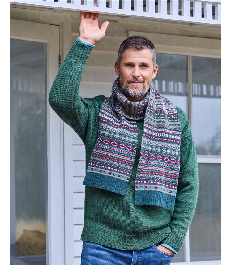 Mens Fairisle Lambswool Scarf
