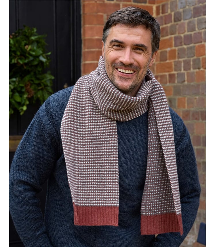 Mens Textured Stitch Scarf