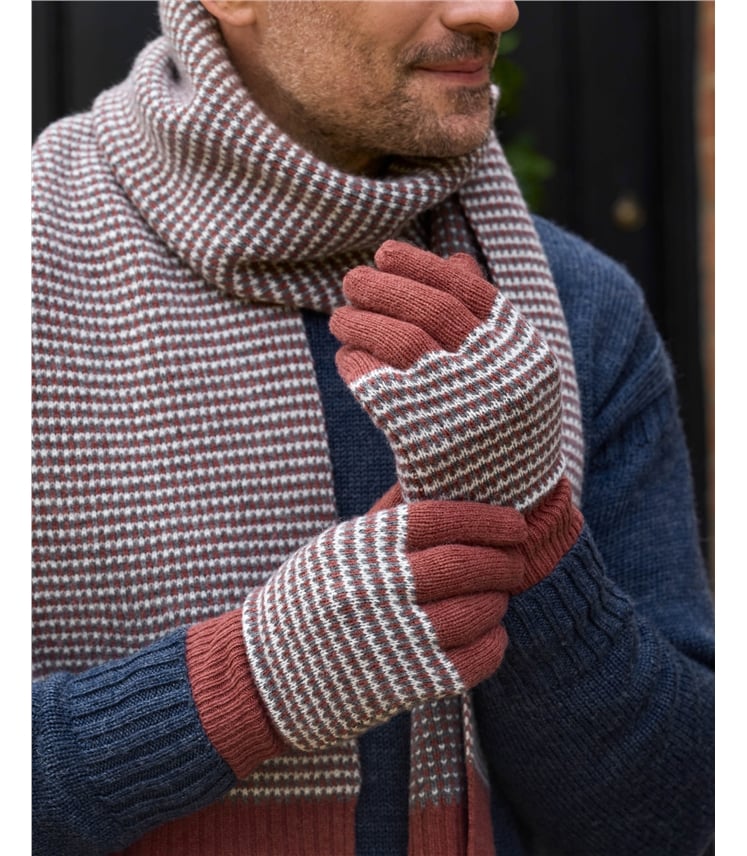 Mens Textured Stitch Gloves