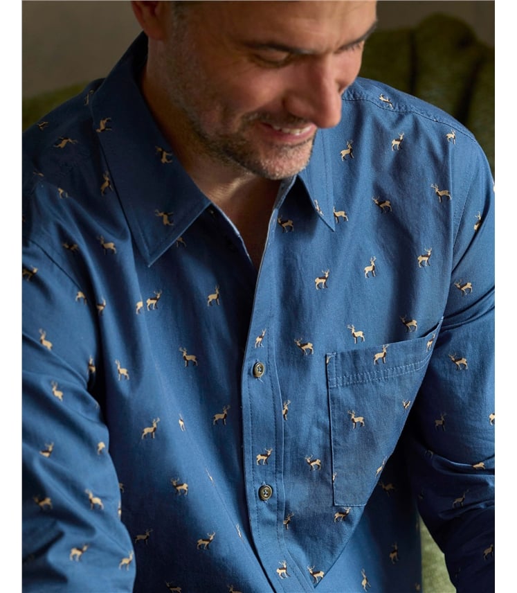 Mens Printed Long Sleeve Shirt